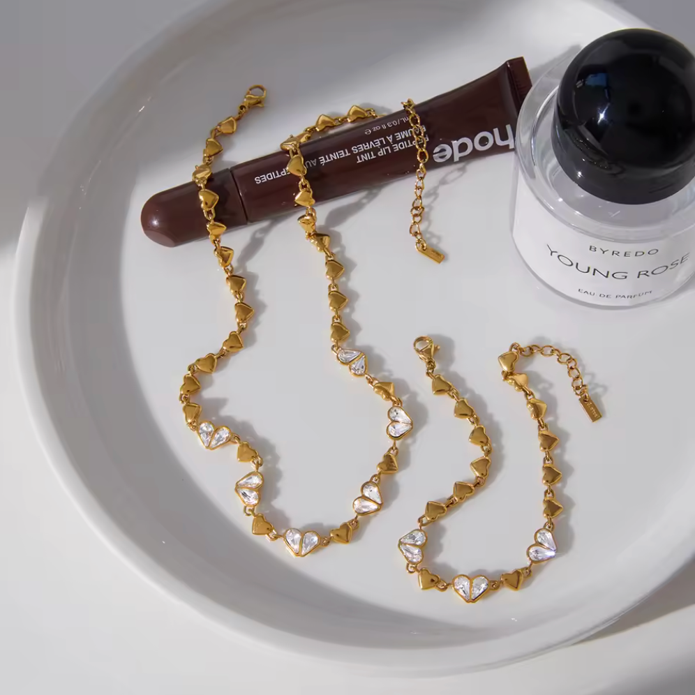 Solis Radiance Heart & Crystal Linked Set