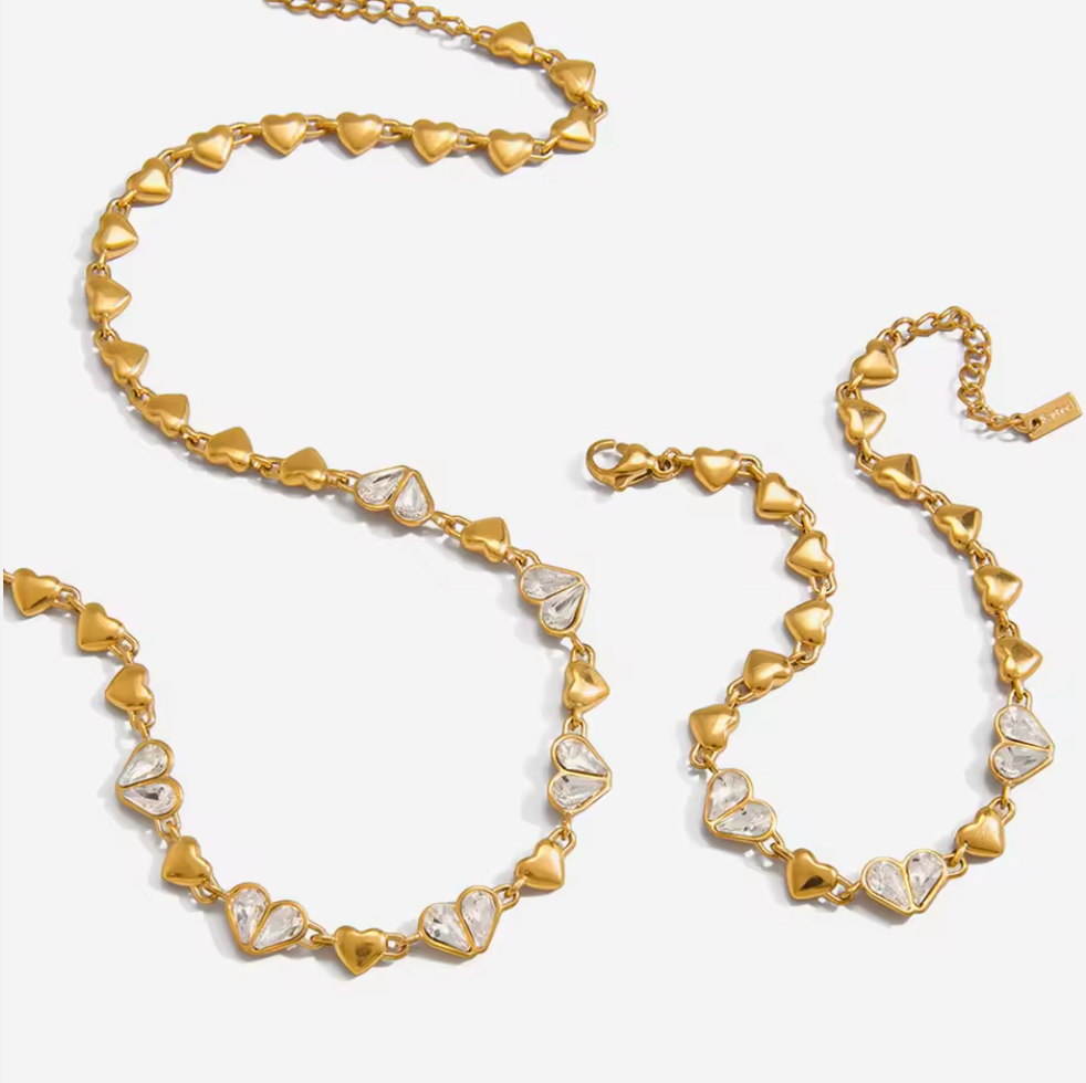 Solis Radiance Heart & Crystal Linked Set