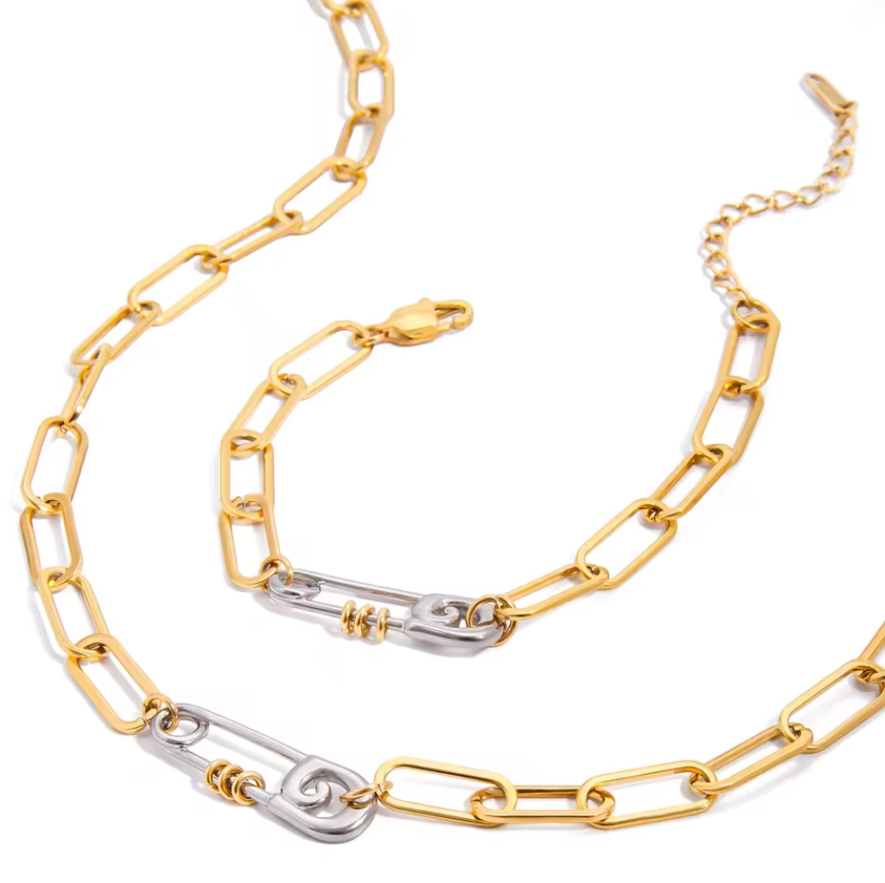 Paradigm Two-Tone Safety Pin Link Set