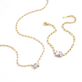 Geometric Duo Baguette & Pear Link Set
