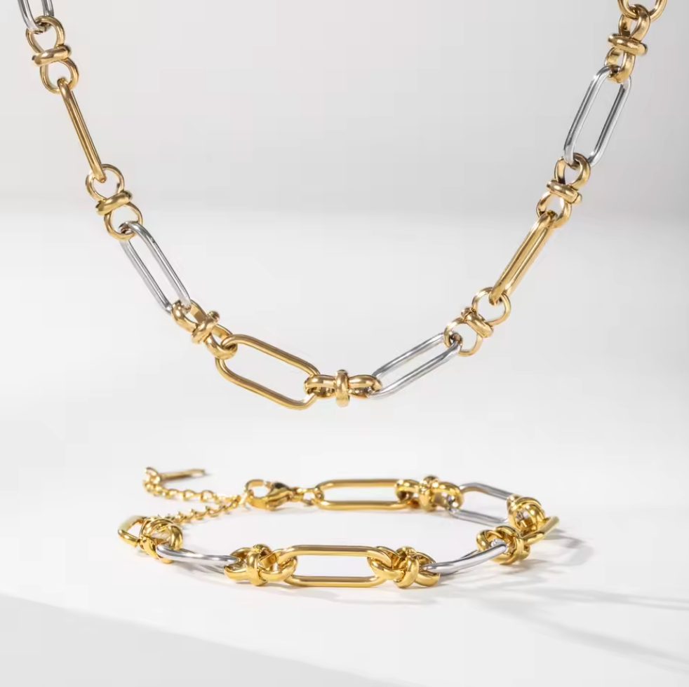 Maritime Knot Two-Tone Statement Set